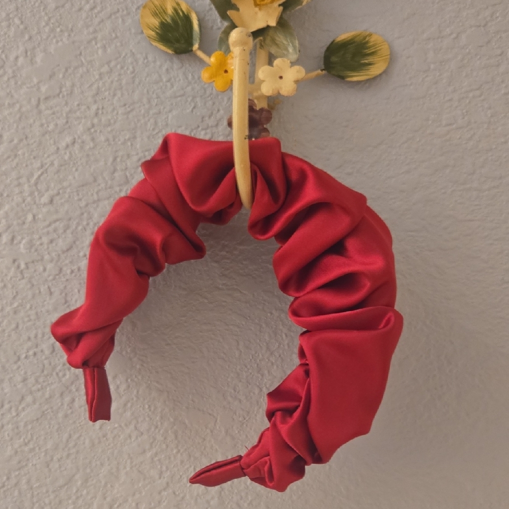 Elegant Red Satin Headband
